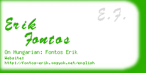 erik fontos business card